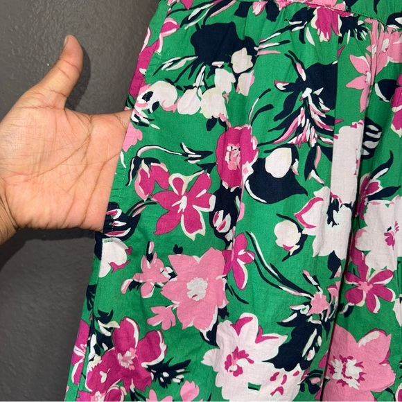 100% cotton J.Crew Printed V-neck ruffle midi dress sz 14 - Picture 12 of 12